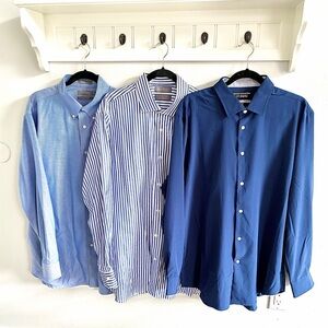Report Collection & Daniel Cremieaux Blue and Striped Non-Iron Dress Shirts